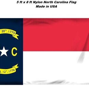 North Carolina 5ft x 8ft Quality Heavy Nylon Outdoor Flag USA